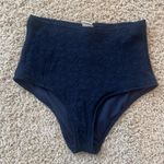 Abercrombie & Fitch Abercrombie high waisted full coverage swim bottom, navy “lace”, size medium  Photo 0