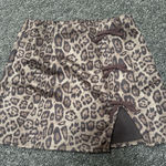 Leopard Print Mini Skirt with Bows Size M Photo 0