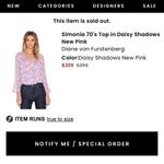 Diane Von Furstenberg  Simonia 70's Top in Daisy Shadows New Pink Photo 1