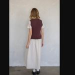 Things Between Boheme Elvie Brown & White Floral Knit Vest Overlay Midi Dress S Photo 2