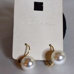 NWT I am Small Faux Pearl Gold Tone French Clip Lobe Bridal Prom Party Earrings Photo 0
