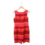 John Roberts Womens Dress Size 8 Red Floral Striped Lined Sleeveless Back Zip Photo 1