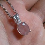 Cherry Tanzurine Sterling Silver Pendant Stainless Steel Necklace Pink Photo 8