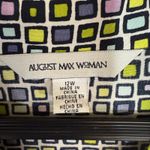 August Max Woman 12W 100% Silk Retro Print Buttoned Top Funky 70s Luxury Costume Blue Size 12 Photo 4