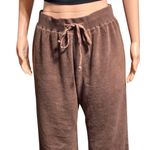 Women's high waist drawstring wide leg brown sweatpants L Size L Photo 5