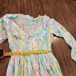 VINTAGE eileen west Laura Ashley style dress Floral pink and blue V back maxi xs Photo 3