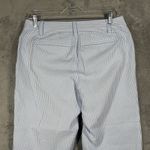 Talbots Crop Pants Women 6P Blue White Stripe Coastal Grandmillennial Seersucker Photo 4