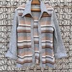 Vintage Retro 70s dagger point collar open front cardigan jacket Size XL Photo 0
