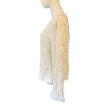 Mono Reno Elegant Cream Lace Button-Up Knit Cardigan Women’s Size Large NWT Photo 3
