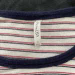Active USA striped white blue borders athletic athleisure casual top, size S Photo 1