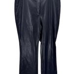 Aritzia Babaton Faux Leather Pants Black Size 16 High Rise Straight Leg Trousers Photo 0