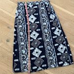 Vintage BonWorth Navy Blue Batik Print Midi Skirt Button Wrap Elastic Waist M Size M Photo 8