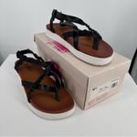 Not Rated Sela Sandal in Black size 8.5 Strappy Faux Pebbled Leather in Box Photo 0