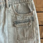 REWASH  Womens Jean Skirt 28 Light Wash Mini Denim Utility Y2K Zip Fly Photo 2