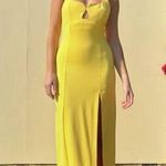 Elliatt Tuning Halter Neck Column Gown in Yellow Size Medium Photo 3