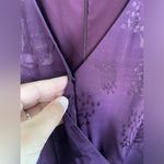 Forest Lily Plum Floral Design Flutter Sleeve Wide Leg Jumpsuit Size 4 Purple Photo 5