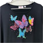 Quacker Factory Embroidered Butterfly Rhinestone Knit Top Size 2X Photo 2