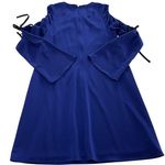 Rachel Roy Dress Womens 2 Blue Cold Shoulder‎ Bell Sleeve Shift Cocktail Party Photo 1