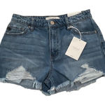 NWT‎ Kancan The Eleni Distressed Mom Jean Shorts Size 26 Medium Wash Denim Blue Photo 0