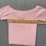 Forever 21 Short Sleeve Ribbed Baby Tee Shirt Size Small Pink Stretch Cropped Photo 2