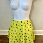 Urban Outfitters NWT Neon Lime Green w/Red Flowers Mini Skirt Photo 0