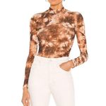 H:ours  Monroe Bodysuit in Brown Tie Dye Photo 4