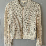 Maje  Cream Crochet Bomber Size 40 Photo 0