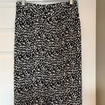 Ann Taylor A-Line Skirt Size 6 Black White Abstract Design Career Silky B8 Photo 1