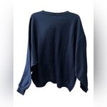 Jerzees Navy Floral Crew Neck Sweater Photo 1