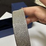 Swavorski Swarovski Crystal Cuff Bracelet Silver Tone 6 3/4 Inch With Original Box Photo 5