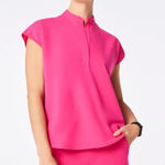 FIGS  Rafaela Oversized Scrub Top in Shocking Pink, Size XXS Photo 0