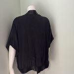 Michelle Mason   Silk Wrap Top Black Blouse Tie Waist size 2 Photo 5