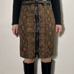 W By Worth  Stunning Brown Snakeskin Zip-up Pencil Skirt Sz 2 Photo 0
