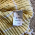 Kendall + Kylie  ribbed yellow and white striped thick tank top in size medium Photo 3