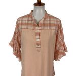 Umgee  Women’s Dress Small Peach Boho Short Sleeve Tunic Flowy Lightweight Photo 1