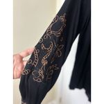 Nanette Lepore Black Gauzy Beaded Boho Witchy Long Sleeve Top Size Small Whimsigoth Indie Photo 2