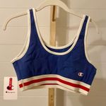 Champion  Blue Red White Trim Sports Bra Top Logo Graphic Women M Photo 2
