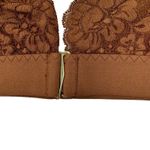 We Are HAH Groupie Triangle Bralette Milk Chocolate Lace Halter Open Back Size S Brown Photo 4