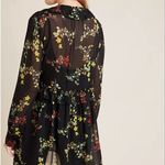 Anthropologie Jamison ruffled black floral tunic blouse Photo 10