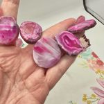 Barse Pink Slice Agate & Rose Quartz Sterling Silver Necklace Photo 7