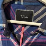 Rails Free People Short Sleeve Button Down Flannel Shirt Photo 2