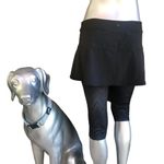 prAna  Skirt Black Cropped Leggings with Zipped Pocket Women’s Size S Photo 1