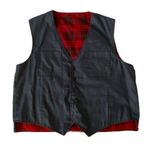 Vintage 90s denim Vest With plaid Lining 🔥 Photo 0