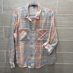 Sanctuary  tomboy shirt Nina long/ rolled sleeve women's M cotton gauze Photo 3