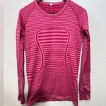 Lululemon  Swiftly Tech Long Sleeve Pink Striped Size 10 Photo 0