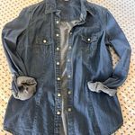 Blue asphalt Jean Button-up Shirt Photo 3
