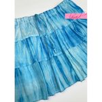 Macy's NEW Turquoise Aqua Tie-Dye A-Line Ruffle Skater Mini Short Summer Beach Skirt Photo 2