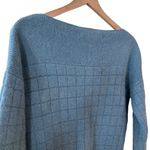 Women's I Love Pretty blue designer boat neck fox fur blend sweater osfm Size undefined Photo 4