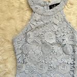 Lulus Dress Love Poem Lace Mini Halter Neck Sleeveless Light Blue XS Photo 6