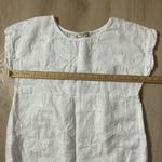 TERZOMILLENNIO White Linen Butterfly Embroidered Short Sleeve Top Made in Italy Size M Photo 2